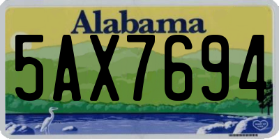 AL license plate 5AX7694
