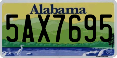 AL license plate 5AX7695
