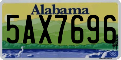 AL license plate 5AX7696