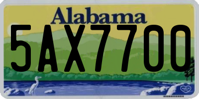 AL license plate 5AX7700