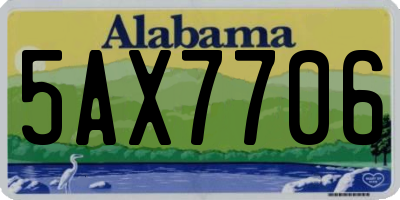 AL license plate 5AX7706
