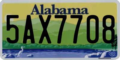 AL license plate 5AX7708