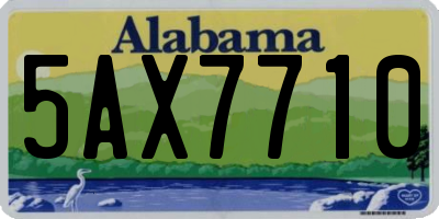 AL license plate 5AX7710