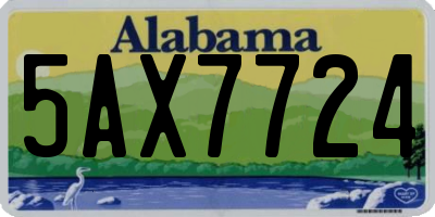 AL license plate 5AX7724