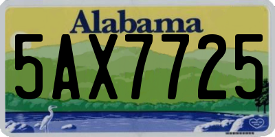 AL license plate 5AX7725