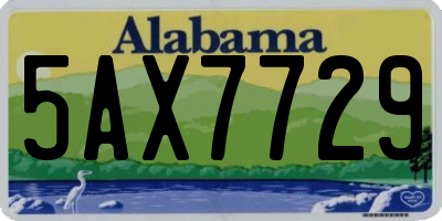 AL license plate 5AX7729