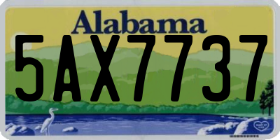 AL license plate 5AX7737