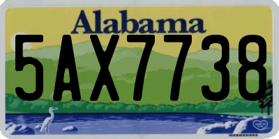 AL license plate 5AX7738