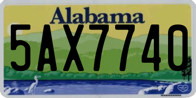 AL license plate 5AX7740
