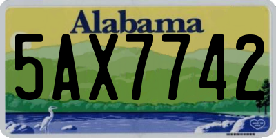 AL license plate 5AX7742