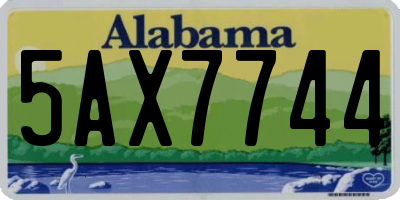 AL license plate 5AX7744