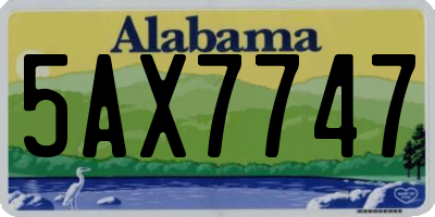 AL license plate 5AX7747
