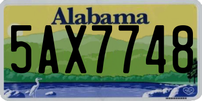 AL license plate 5AX7748
