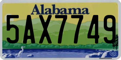 AL license plate 5AX7749