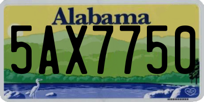 AL license plate 5AX7750