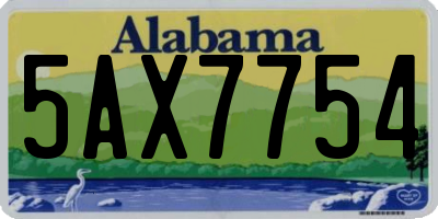 AL license plate 5AX7754