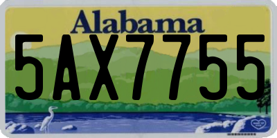 AL license plate 5AX7755