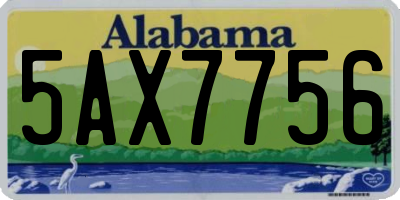 AL license plate 5AX7756
