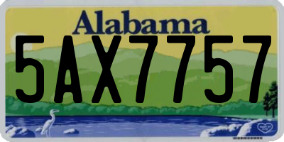 AL license plate 5AX7757