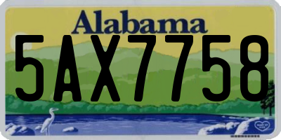 AL license plate 5AX7758