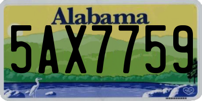 AL license plate 5AX7759