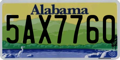 AL license plate 5AX7760