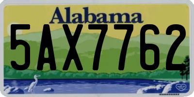 AL license plate 5AX7762