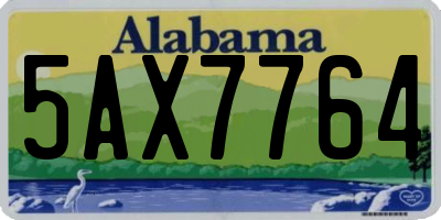 AL license plate 5AX7764