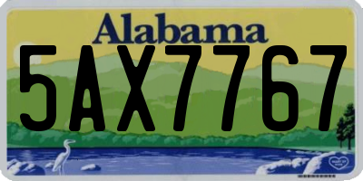 AL license plate 5AX7767