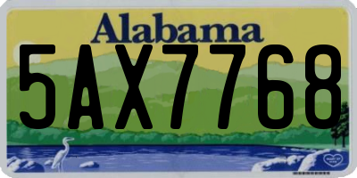 AL license plate 5AX7768