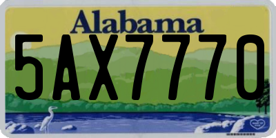 AL license plate 5AX7770