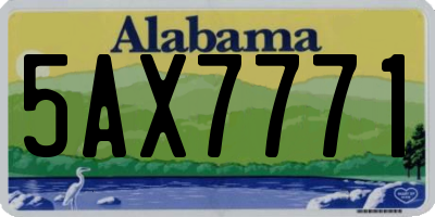 AL license plate 5AX7771