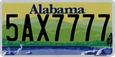 AL license plate 5AX7777