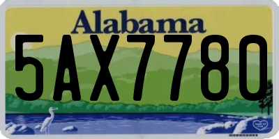 AL license plate 5AX7780