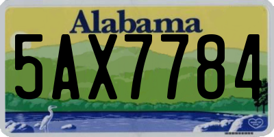 AL license plate 5AX7784