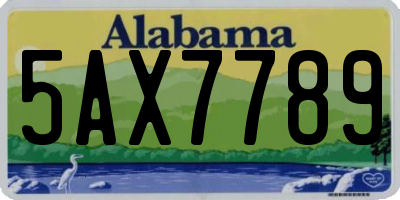 AL license plate 5AX7789