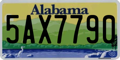 AL license plate 5AX7790