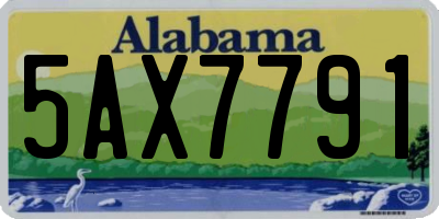 AL license plate 5AX7791