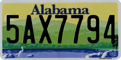 AL license plate 5AX7794