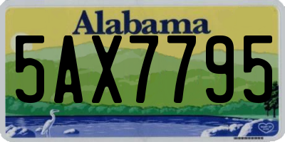 AL license plate 5AX7795
