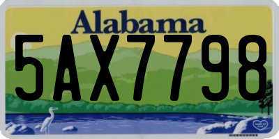 AL license plate 5AX7798