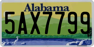 AL license plate 5AX7799