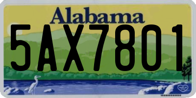 AL license plate 5AX7801
