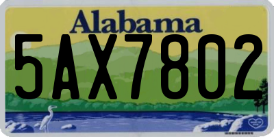 AL license plate 5AX7802
