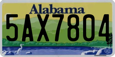 AL license plate 5AX7804