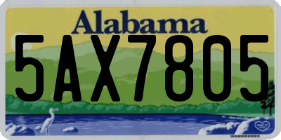 AL license plate 5AX7805