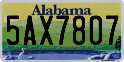 AL license plate 5AX7807