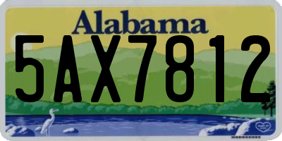 AL license plate 5AX7812