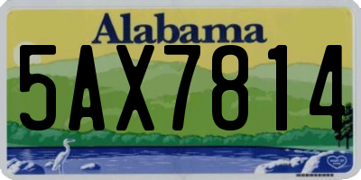 AL license plate 5AX7814