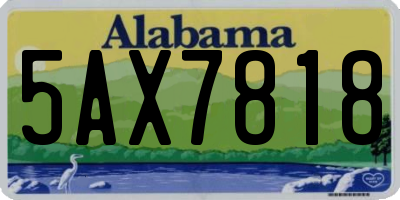 AL license plate 5AX7818